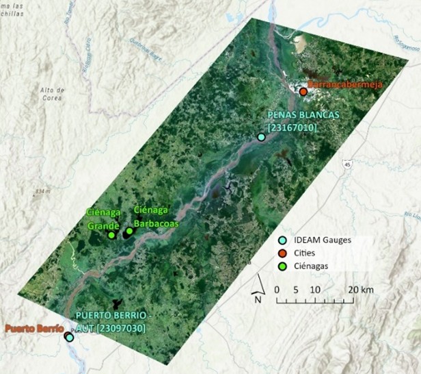 A zoomed out map with a rectangular area filled in.